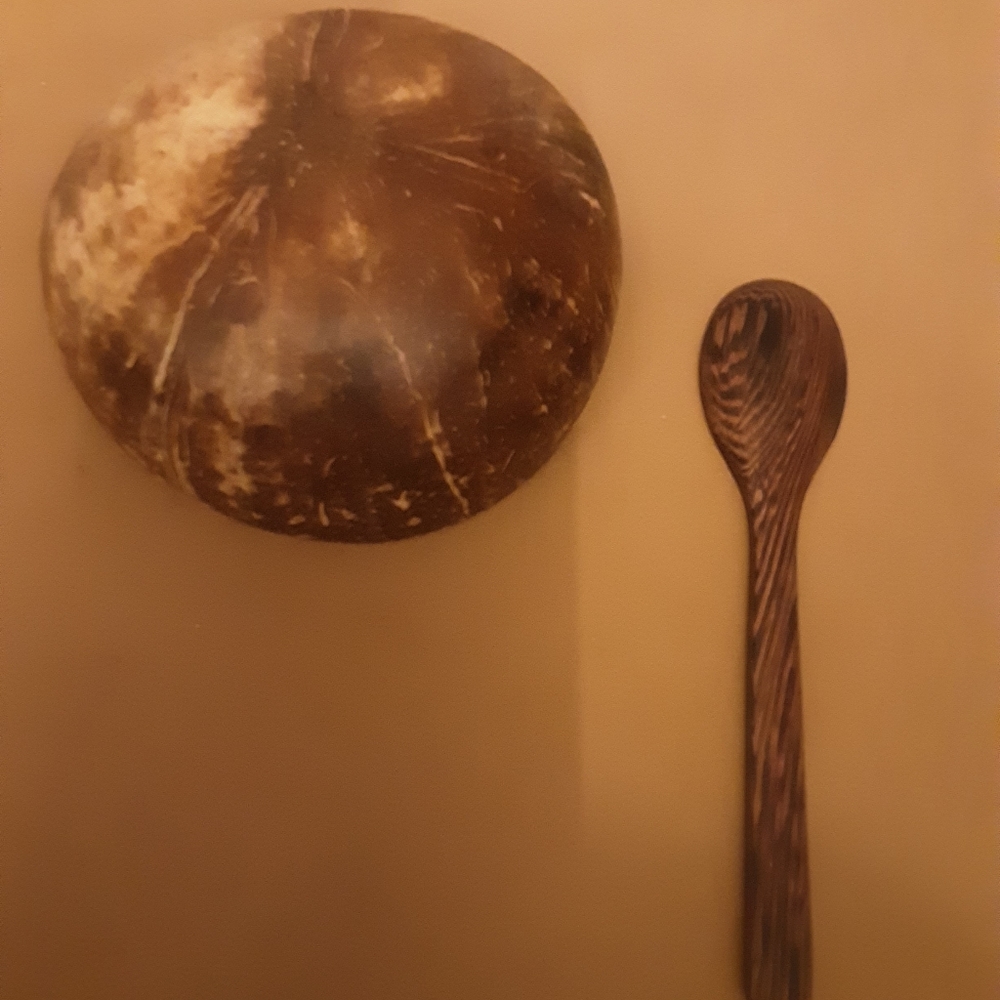 Coconut bowl set with spoons (353) - Picture 4 of 8